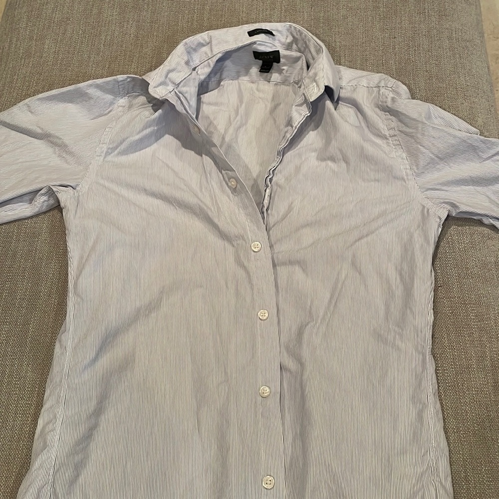 Grey/white long sleeve S J Crew dress shirt